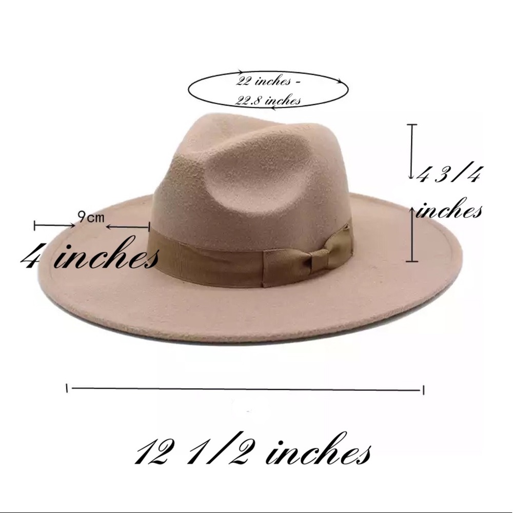Wide Brim Wool Panama Boho Hat - Picture 3 of 7